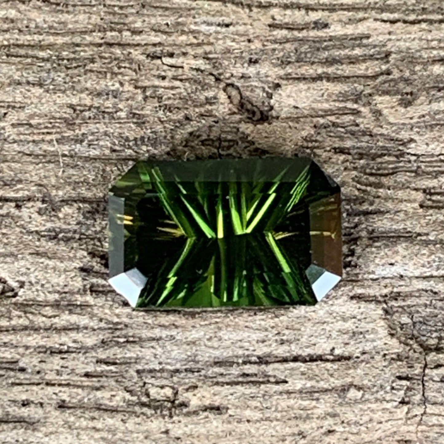 Green Tourmaline Concave Fantasy Emerald Cut 1.35 Ct Natural Loose Gemstone From Sri Lanka 💎✨