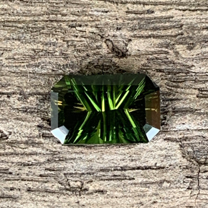 Green Tourmaline Concave Fantasy Emerald Cut 1.35 Ct Natural Loose Gemstone From Sri Lanka 💎✨