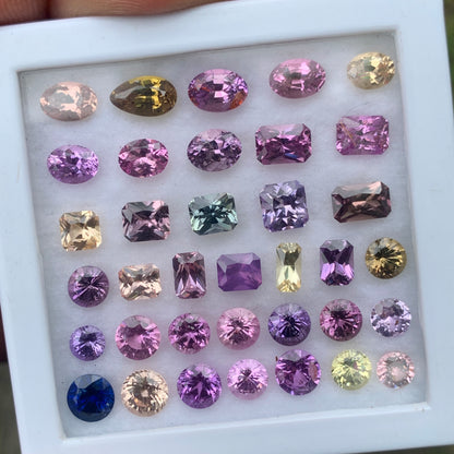 Sapphire Multicolor Natural Heated Only Loose Gemstone Parcel 20.46 Ct / 36 Gemstones From Sri Lanka
