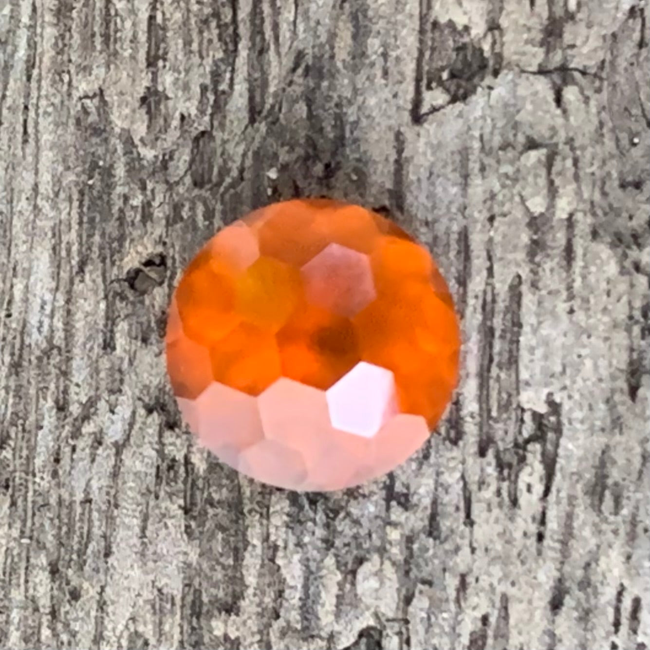 Orangish Garnet Round 8.2 mm / 2.58 Ct Fancy Football Cut Loose Gemstone For Contemporary Jewelry