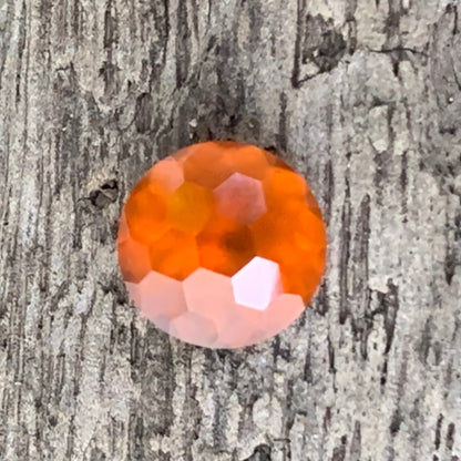 Orangish Garnet Round 8.2 mm / 2.58 Ct Fancy Football Cut Loose Gemstone For Contemporary Jewelry