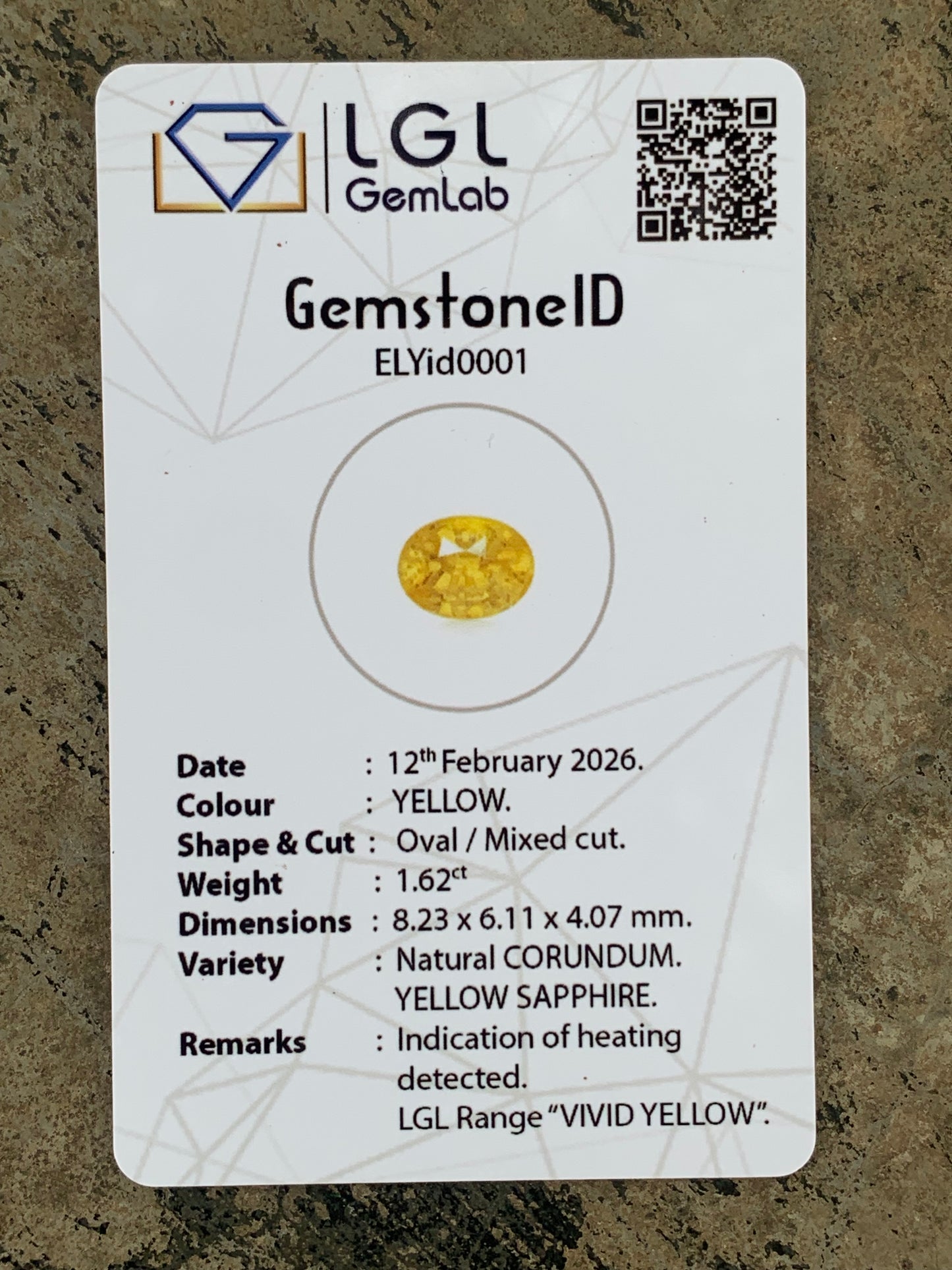 Yellow Sapphire Certified Oval Heated Only 1.62 Ct Natural Loose Gemstone for Jewelry Making