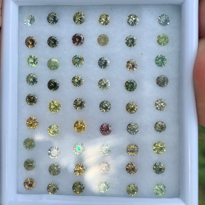 Zircon Rounds Wholesale Parcel of 54 Multi Color Natural Loose Gemstones 11.22Ct