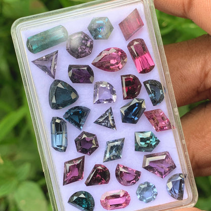 Multicolor Spinel Geometric Shape Natural Loose Gemstone Parcel 32.40 Ct / 28 Gemstones From Sri Lanka