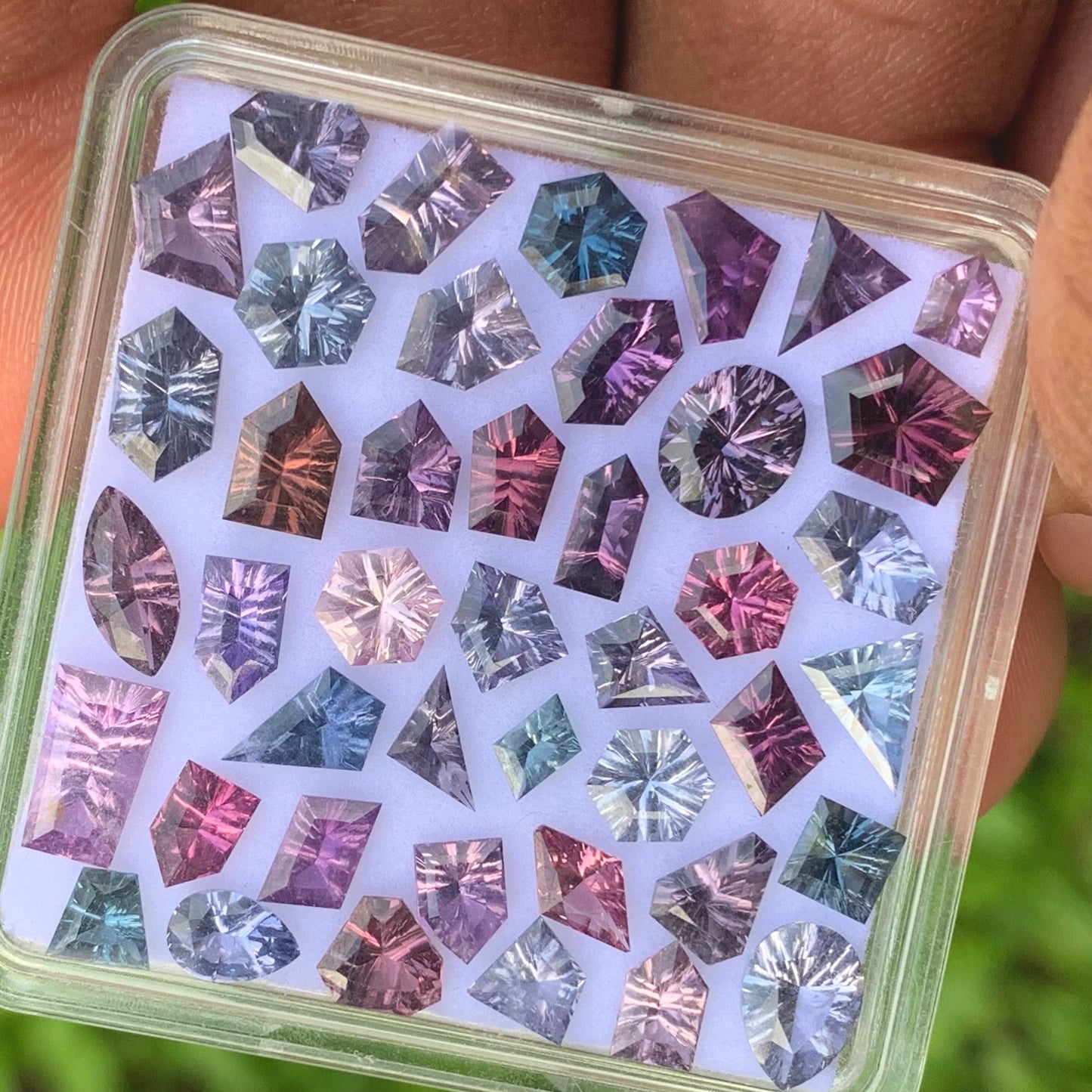 Spinel Concave / Fantasy Cut Geometric Shape Stones Parcel 17.70 Ct / 43 Stones Multicolor Natural Loose Gemstones