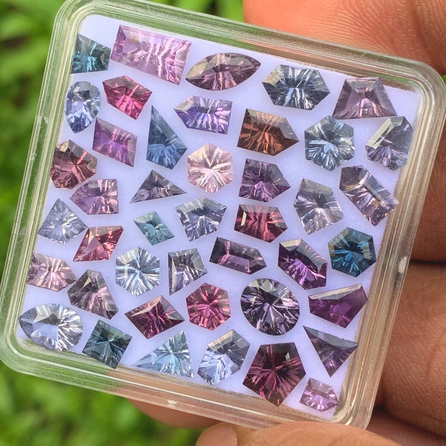 Spinel Concave / Fantasy Cut Geometric Shape Stones Parcel 17.70 Ct / 43 Stones Multicolor Natural Loose Gemstones