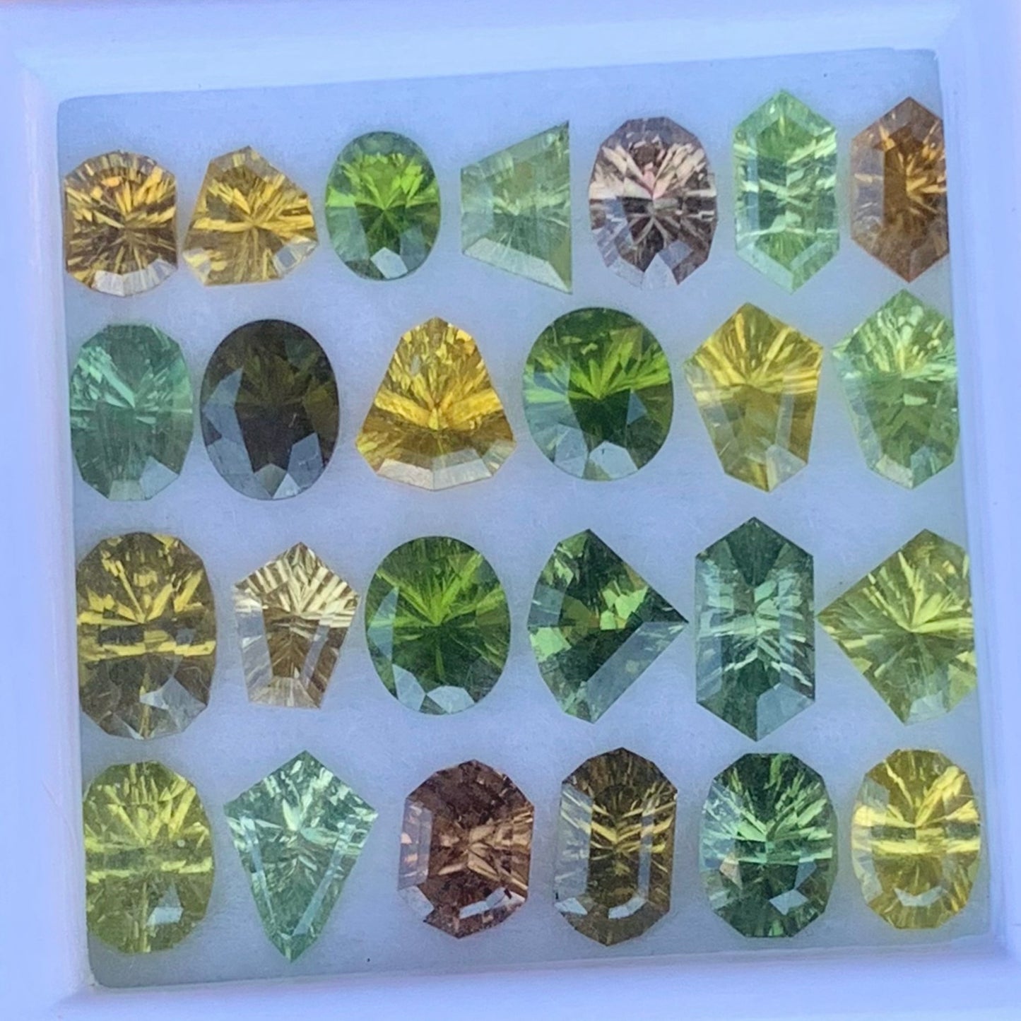 Zircon Parcel Of Fantasy / Concave Cut Different Geometric Shapes Loose Gemstones 18.76 Ct / 25 Multicolor Gemstones for Jewelry Making