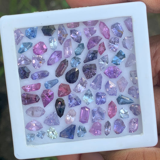 Unheated Sapphire Fancy Geometric Shape 23.93 Ct / 68 Stones Loose Gemstone Parcel For Jewelry Making 💎✨
