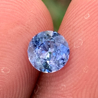 Light Blue Sapphire Round 6.1 mm / 1.01 Ct Flower Cut Heated Only Natural Loose Gemstone For Jewelry Making