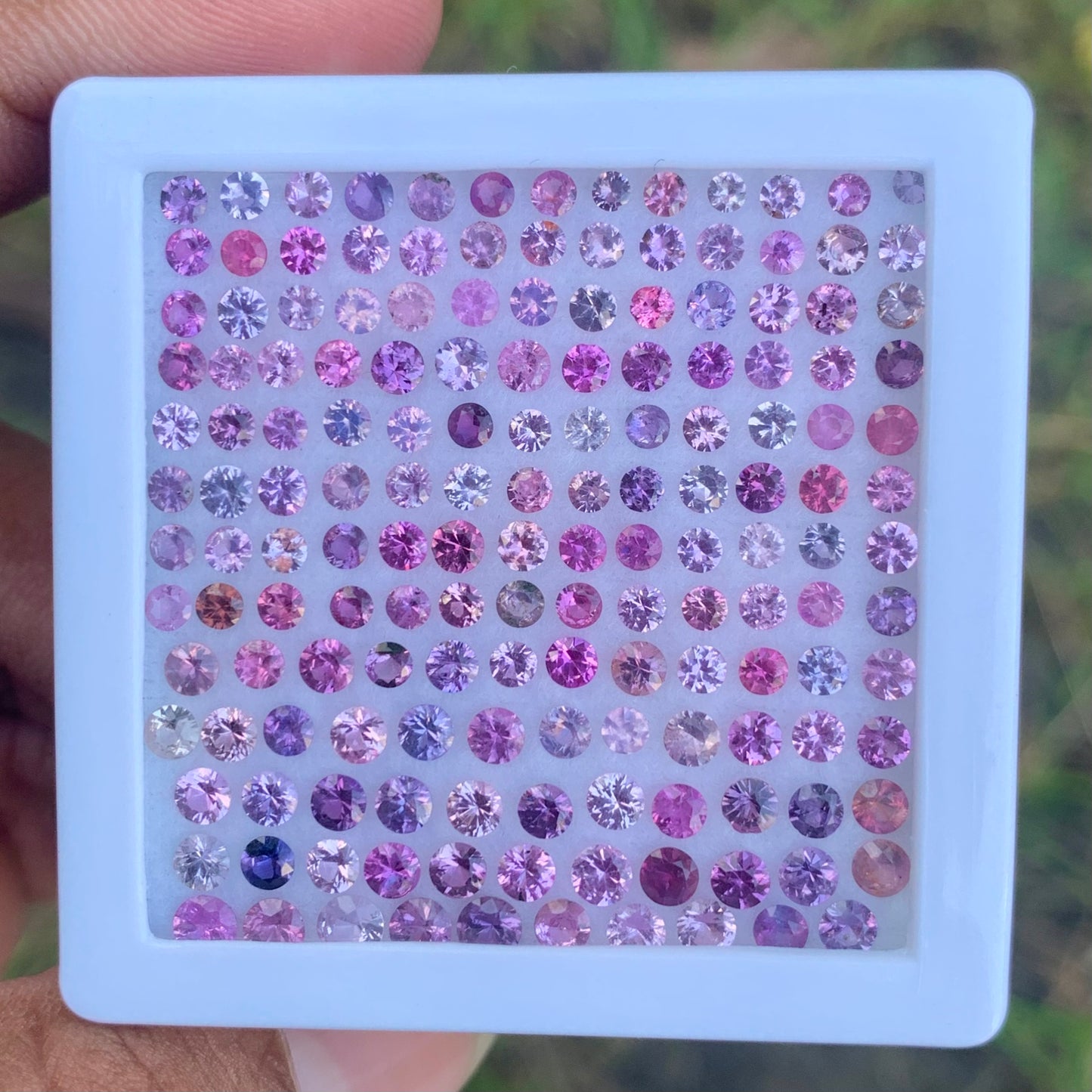 Sapphire Pink and Purple Brilliant Cut Round Natural Unheated 12.90 Ct / 160 Loose Gemstone Parcel from Sri Lanka