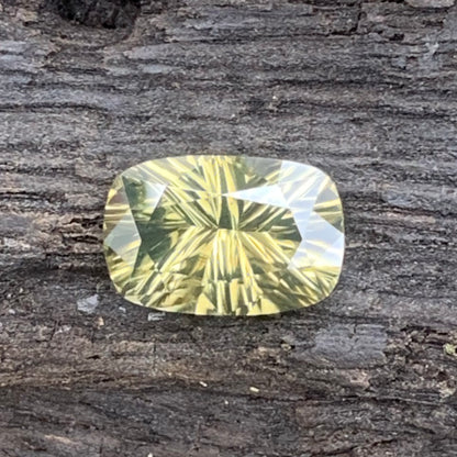 Yellowish Green Zircon 2.53 Ct Concave Cut Rectangular Cushion Natural Heated Only Loose Gemstone