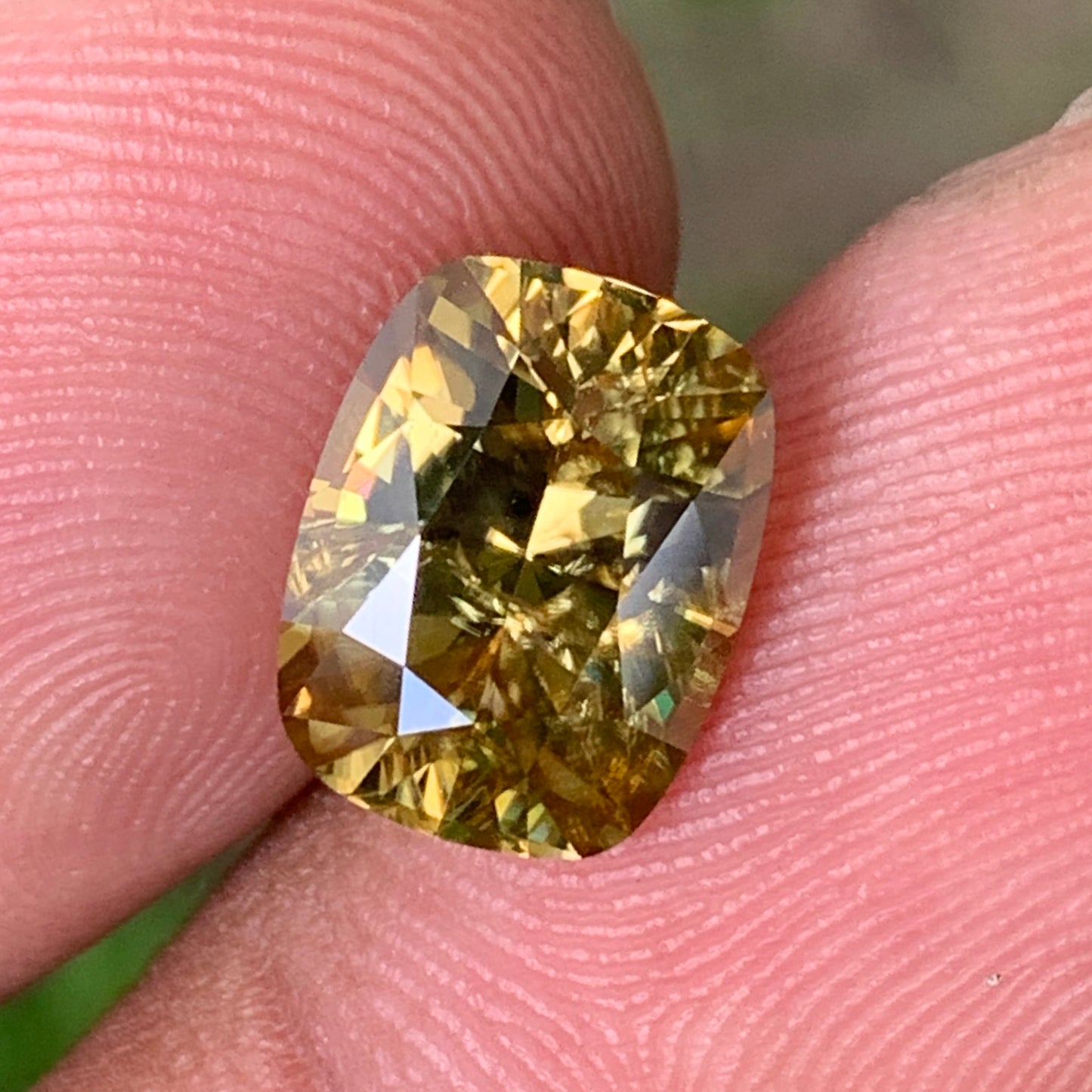 Brownish Yellow Zircon Rectangular Cushion Natural Certified 5.72 Ct Loose Gemstone