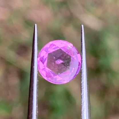 Rose Cut Pinkish Purple Sapphire 0.93 Ct Modified Round Heated Only Natural Loose Gemstone from Sri Lanka