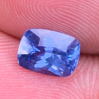 Unheated Blue Sapphire Certified Rectangular Cushion 1.26 Ct Natural Loose Gemstone