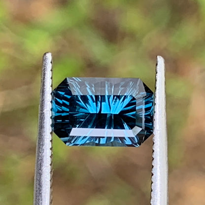 Deep Teal Blue Spinel Concave Cut Octagon 1.40 Ct Natural Loose Gemstone from Sri Lanka