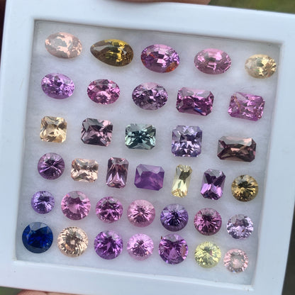 Sapphire Multicolor Natural Heated Only Loose Gemstone Parcel 20.46 Ct / 36 Gemstones From Sri Lanka
