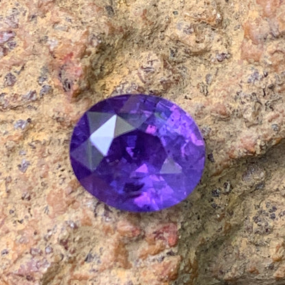 Unheated Violetish Blue Sapphire Certified Oval 1.59 Ct Natural Loose Gemstone