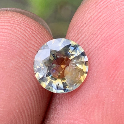 Yellow & Blue Bicolor Sapphire 7.5 mm Round 1.78 Ct Natural Loose Gemstone For Jewelry Making 💎✨