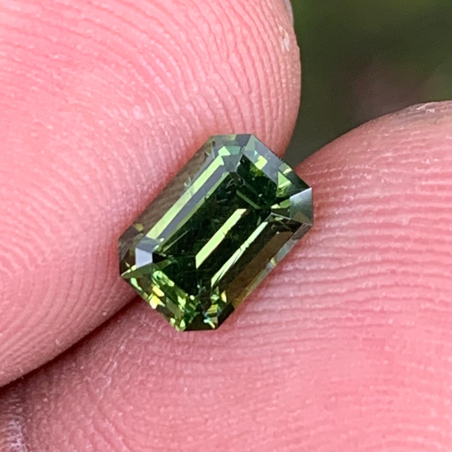 Green Sapphire Emerald Cut Octagon 1.59 Ct Heated Only Natural Loose Gemstone For Jewelry Making