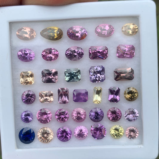 Sapphire Multicolor Natural Heated Only Loose Gemstone Parcel 20.46 Ct / 36 Gemstones From Sri Lanka
