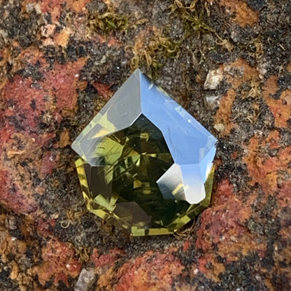 Deep Greenish Zircon Geometric Cut 2.75 Ct Natural Loose Gemstone from Sri Lanka