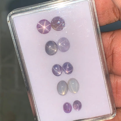 Star Sapphire Oval Cabochon 11.75 Ct / 5 Pairs Parcel from Sri Lanka