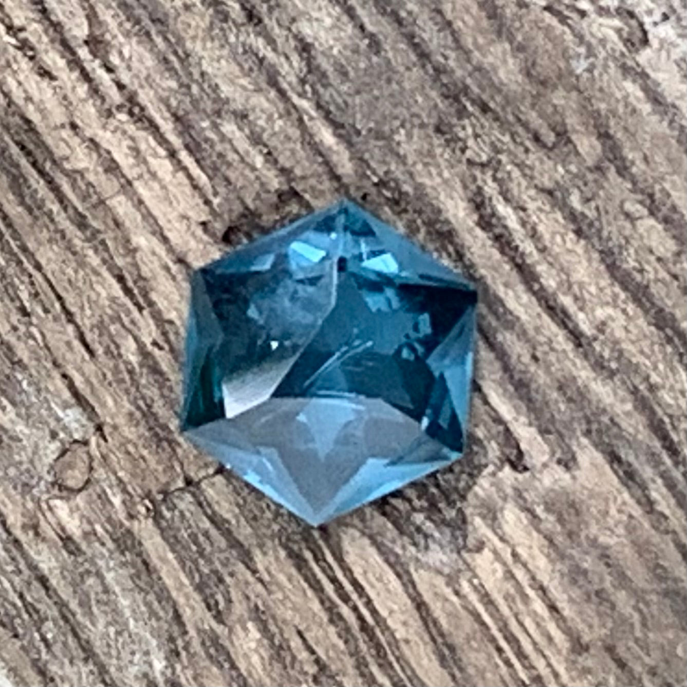 Teal Spinel Hexagon 0.75 Ct Creative Lotus Cut Loose Gemstone