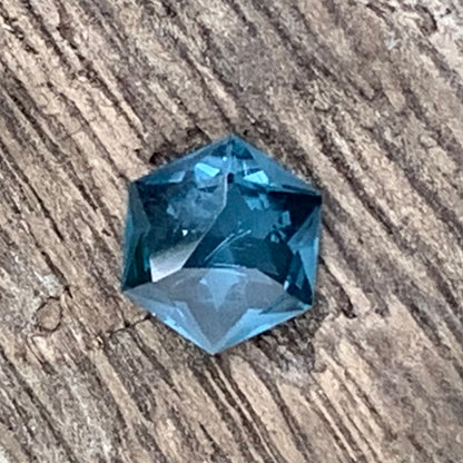 Teal Spinel Hexagon 0.75 Ct Creative Lotus Cut Loose Gemstone