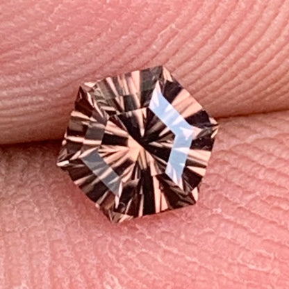 Brown Zircon Hexagon 0.64 Ct Concave Cut / Fantasy Cut Natural Loose Gemstone