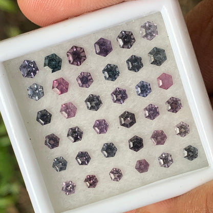 Multicolor Spinel Hexagon Natural Loose Gemstone Parcel 5.5 Ct / 36 Gemstones From Sri Lanka