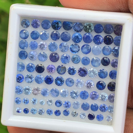 Blue Sapphire 2 - 3.5 mm Rounds 10.20 Ct Loose Gemstone Parcel 95 of Stones