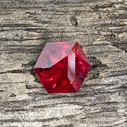 Natural Red Garnet Hexagon Fancy Lotus Cut Design 1.45 Ct Loose Gemstone for Jewelry Making