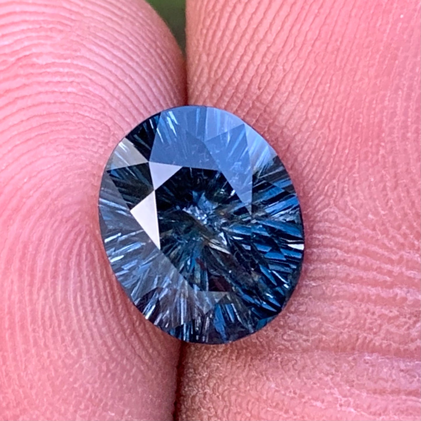 Teal Blue Spinel Fantasy Concave Cut Oval 2.79 Ct Natural Loose Gemstone From Sri Lanka