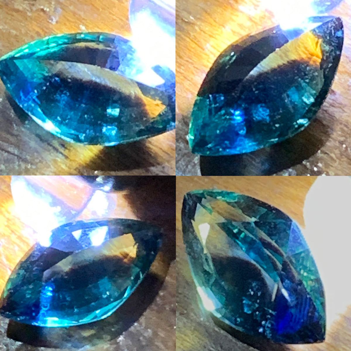 Bicolor Sapphire Teal Blue &amp; Yellow Certified Marquise Heated Only 2.17 Ct Natural Loose Gemstone for Jewelry Making