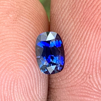 Blue Sapphire Rectangular Cushion 0.9 Ct Heated Only Natural Loose Gemstone For Jewelry Making