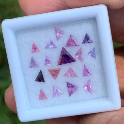 Unheated Ceylon Sapphire Triangles 1.15Ct / 18 Stone Parcel of Natural Ethically Sourced Loose Gemstones
