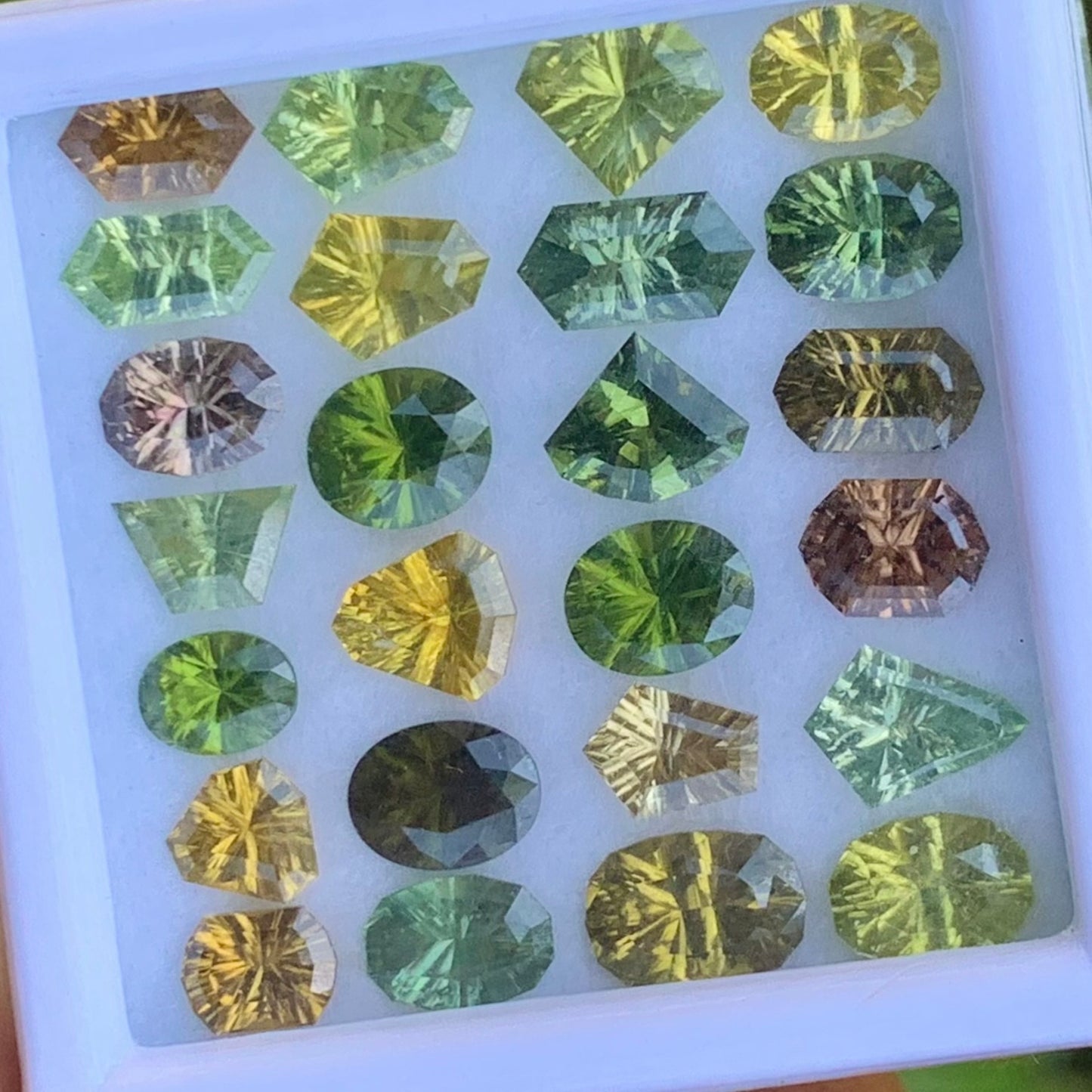 Zircon Parcel Of Fantasy / Concave Cut Different Geometric Shapes Loose Gemstones 18.76 Ct / 25 Multicolor Gemstones for Jewelry Making
