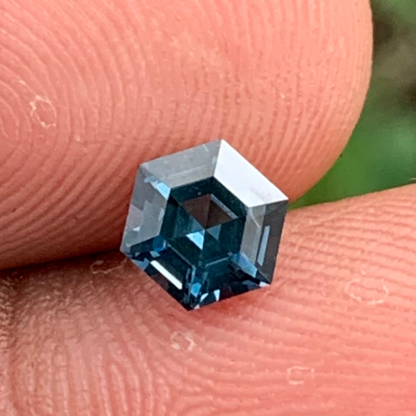 Teal Blue Spinel Hexagon 5.4 mm / 0.81 Ct Natural Loose Gemstone For Jewelry Making