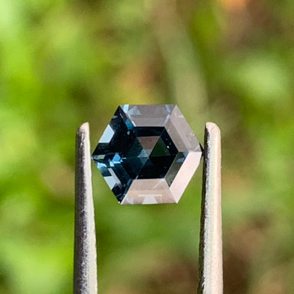Teal Blue Spinel Hexagon 5.4 mm / 0.81 Ct Natural Loose Gemstone For Jewelry Making