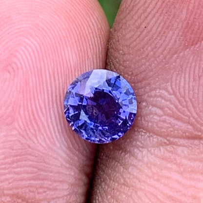 Purplish Blue Bicolor Sapphire Round Cut 1.15 Ct Natural Loose Gemstone For Jewelry Making 💎✨