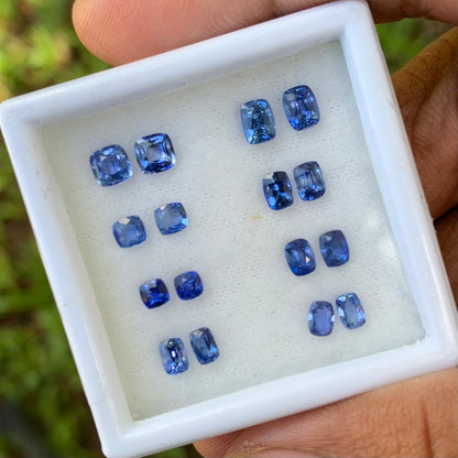 Blue Sapphire Heated Only 8 Pairs 4.06 Ct Natural Loose Gemstones For Earrings