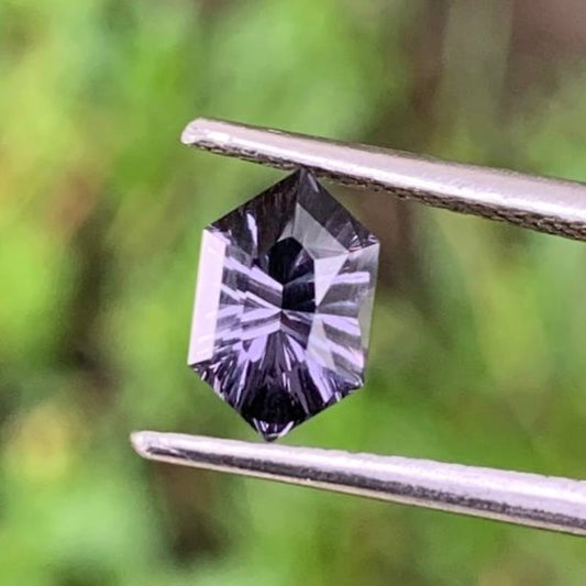 Natural Purplish Gray Spinel Hexagon 0.70 Ct Concave Cut Loose Gemstone For Jewelry Making