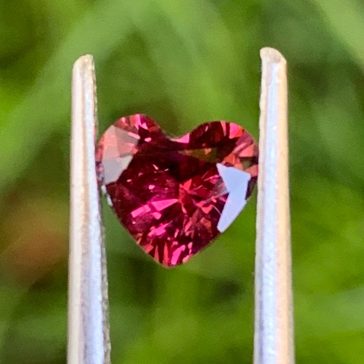 Pinkish Red garnet Heart 0.70 Ct Creative Cut Loose Gemstone