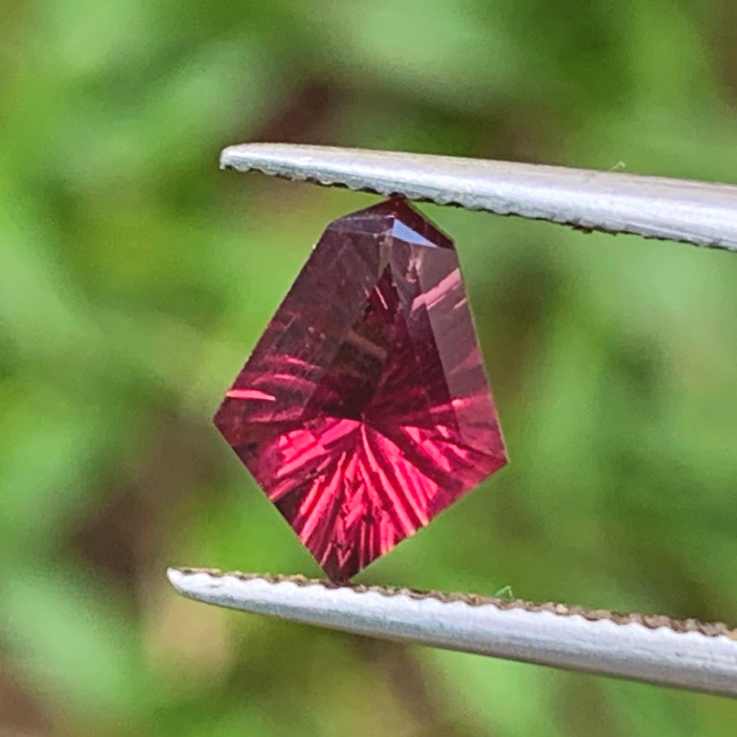Red Garnet Concave Fantasy Cut 1.03 Ct Modified Kite Natural Loose Gemstone