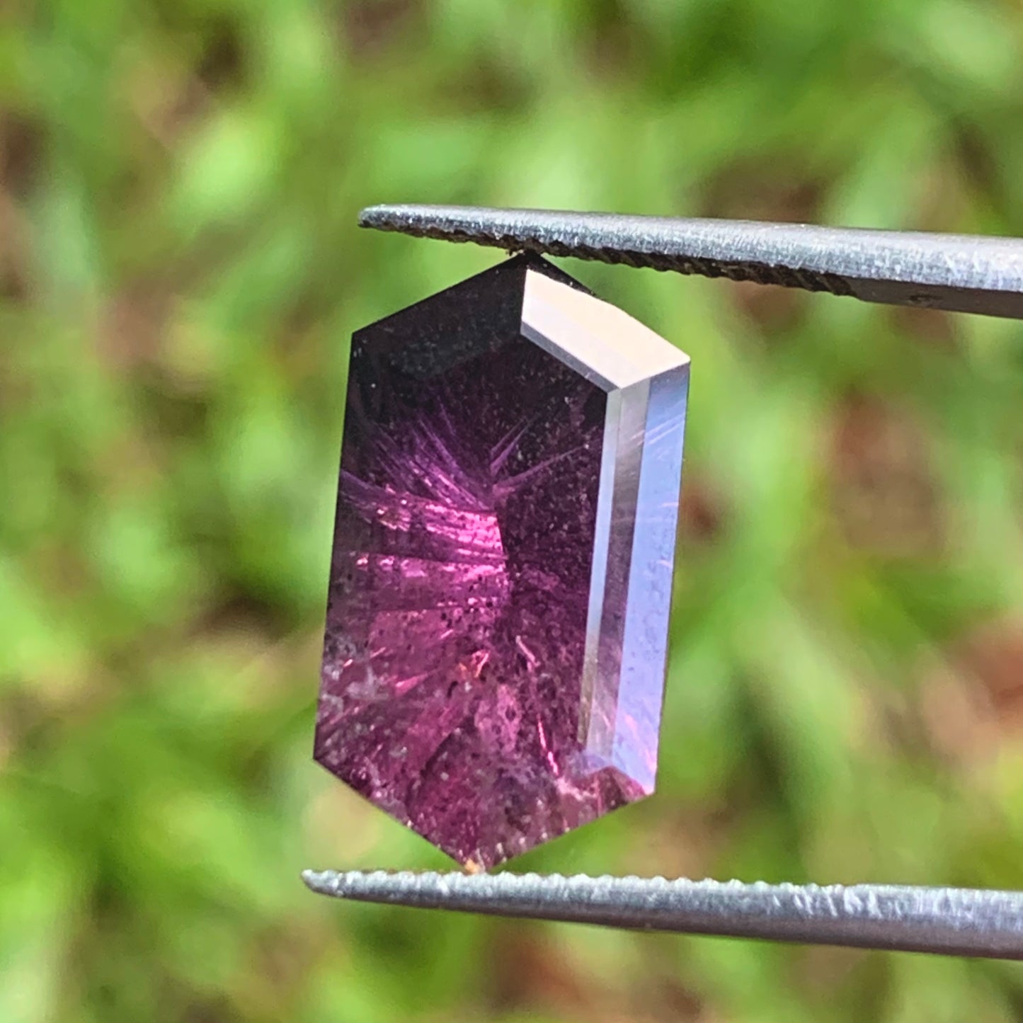 Purple Spinel Concave Fantasy Cut 5.94 Ct Elongated Hexagon Natural Loose Gemstone