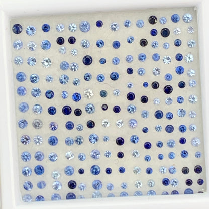 Blue Sapphire 1.8 mm - 2.2 mm Rounds 2.98 Ct Loose Gemstone Parcel of 183 Stones