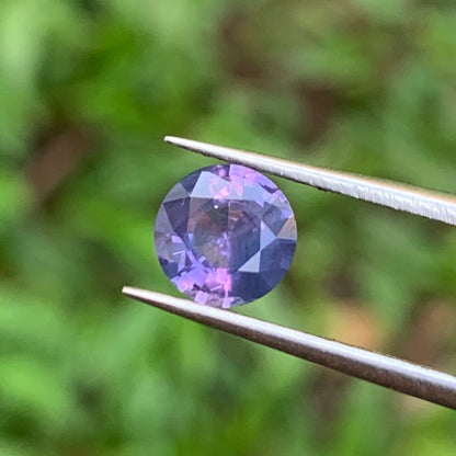 Purplish Blue Bicolor Sapphire 6.4 mm Round 1.06 Ct Heated Only Natural Loose Gemstone For Jewelry Making