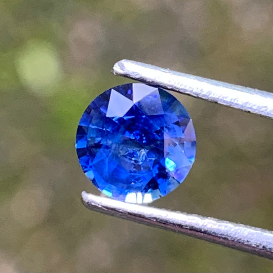 Blue Sapphire 5.8 mm Round Heated Only 0.8 Ct Natural Loose Gemstone