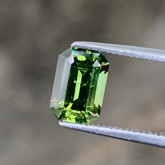 Green Sapphire Emerald Cut Octagon 1.59 Ct Heated Only Natural Loose Gemstone For Jewelry Making
