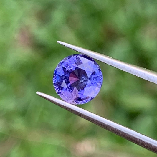 Purplish Blue Bicolor Sapphire 6 mm Round 1.15 Ct Heated Only Natural Loose Gemstone For Jewelry Making